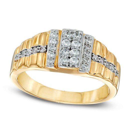 Men's 0.50 CT. T.W. Natural Diamond Ring in Solid 10K Yellow Gold