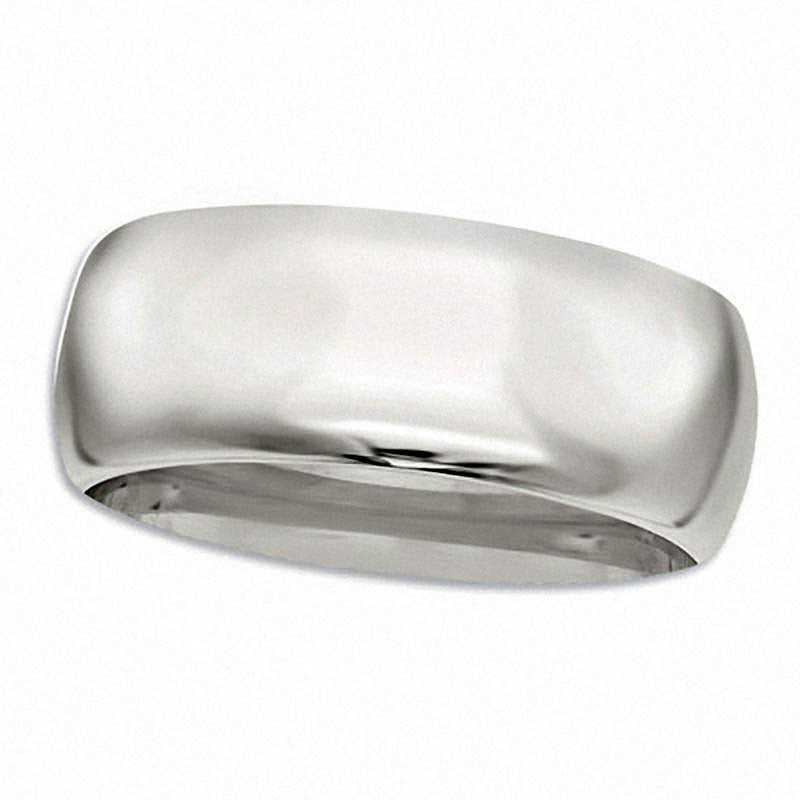 Men's 7.0mm Comfort Fit Milgrain Wedding Band in Sterling Silver