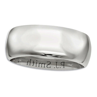 Men's 7.0mm Comfort Fit Milgrain Wedding Band in Sterling Silver