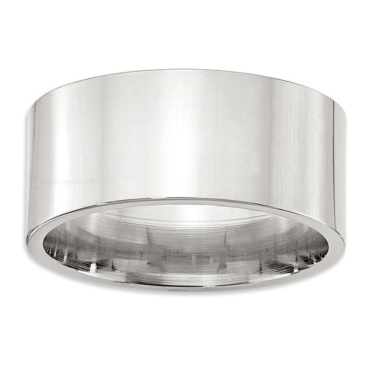 Ladies' 10.0mm Comfort Fit Flat Wedding Band in Sterling Silver