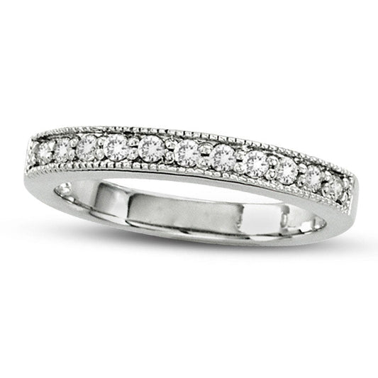 0.25 CT. T.W. Natural Diamond Antique Vintage-Style Wedding Band in Solid 14K White Gold (I/SI2)