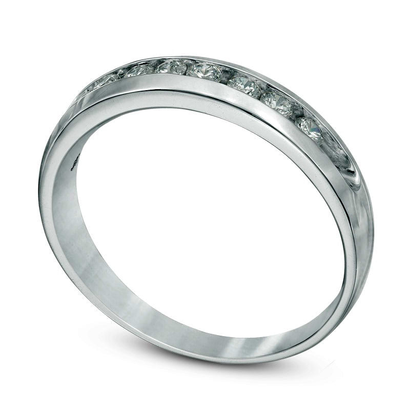 Men's 0.50 CT. T.W. Natural Diamond Wedding Band in Solid 10K White Gold