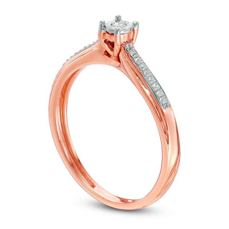 0.05 CT. T.W. Natural Diamond Promise Ring in Solid 10K Rose Gold