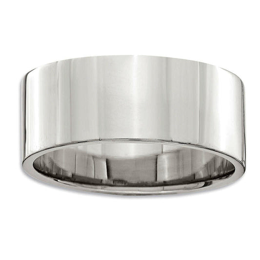 Men's 8.0mm Flat Wedding Band in Sterling Silver