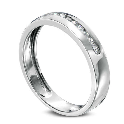 Men's 0.50 CT. T.W. Square-Cut Natural Diamond Wedding Band in Solid 10K White Gold