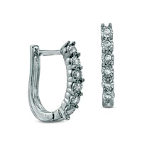 0.1 CT. T.W. Diamond Hoop Earrings in Sterling Silver