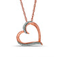 Natural Diamond Accent Tilted Heart in 10K Rose Gold