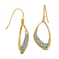 0.1 CT. T.W. Diamond Freeform Oval Drop Earrings in Sterling Silver and 18K Gold Plate