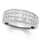 1.5 CT. T.W. Certified Princess-Cut Natural Diamond Three Row Band in Solid 14K White Gold (I/I1)