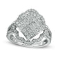 1.25 CT. T.W. Natural Diamond Composite Ring in Solid 14K White Gold