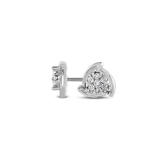 0.13 CT. T.W. Diamond Triangle Composite Swirl Stud Earrings in 10K White Gold