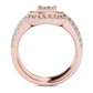 1.75 CT. T.W. Quad Princess-Cut Natural Diamond Frame Three Piece Bridal Engagement Ring Set in Solid 14K Rose Gold