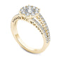 1.0 CT. T.W. Natural Diamond Frame Split Shank Engagement Ring in Solid 14K Gold