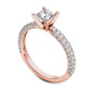 1.0 CT. T.W. Princess-Cut Natural Diamond Engagement Ring in Solid 14K Rose Gold