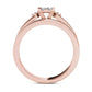 1.0 CT. T.W. Quad Princess-Cut Natural Diamond Bridal Engagement Ring Set in Solid 14K Rose Gold