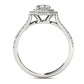 1.0 CT. T.W. Natural Diamond Double Octagonal Frame Engagement Ring in Solid 14K White Gold