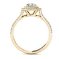 1.0 CT. T.W. Natural Diamond Double Octagonal Frame Engagement Ring in Solid 14K Gold