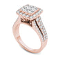 2.0 CT. T.W. Quad Princess-Cut Natural Diamond Frame Engagement Ring in Solid 14K Rose Gold