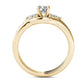 1.0 CT. T.W. Natural Diamond Tri-Sides Bridal Engagement Ring Set in Solid 14K Gold