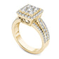1.5 CT. T.W. Composite Natural Diamond Cushion Frame Engagement Ring in Solid 14K Gold