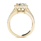 1.5 CT. T.W. Composite Natural Diamond Cushion Frame Engagement Ring in Solid 14K Gold