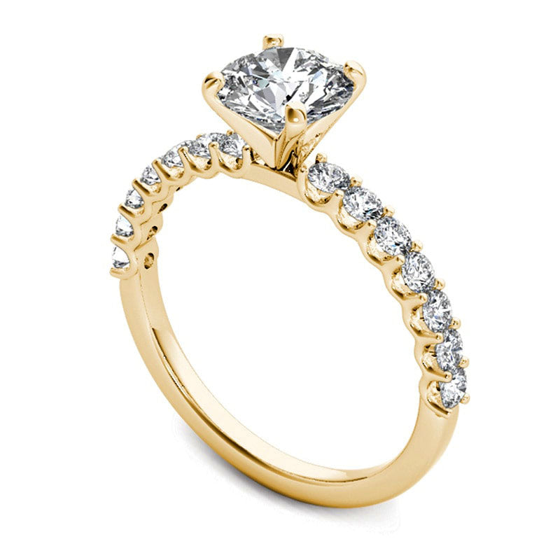 1.0 CT. T.W. Natural Diamond Engagement Ring in Solid 14K Gold
