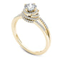 0.75 CT. T.W. Natural Diamond Frame Split Shank Engagement Ring in Solid 14K Gold