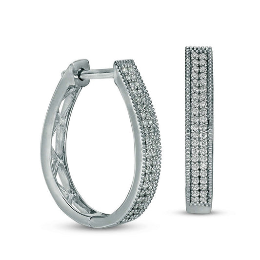 0.25 CT. T.W. Two Row Hoop Earrings in 10K White Gold