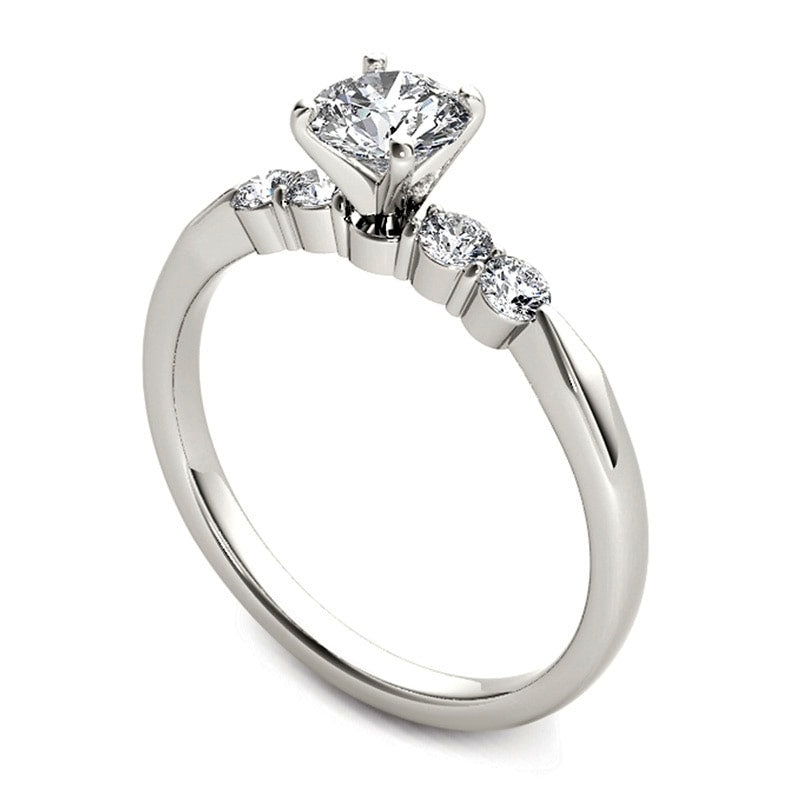 0.50 CT. T.W. Natural Diamond Engagement Ring in Solid 14K White Gold