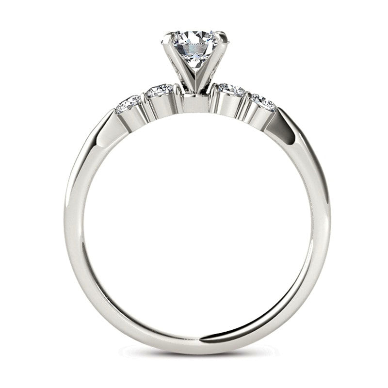 0.50 CT. T.W. Natural Diamond Engagement Ring in Solid 14K White Gold