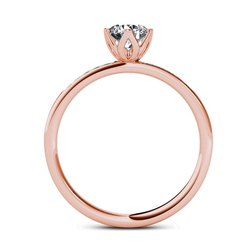 0.50 CT. T.W. Natural Diamond Engagement Ring in Solid 14K Rose Gold