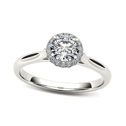 0.50 CT. T.W. Natural Diamond Frame Engagement Ring in Solid 14K White Gold