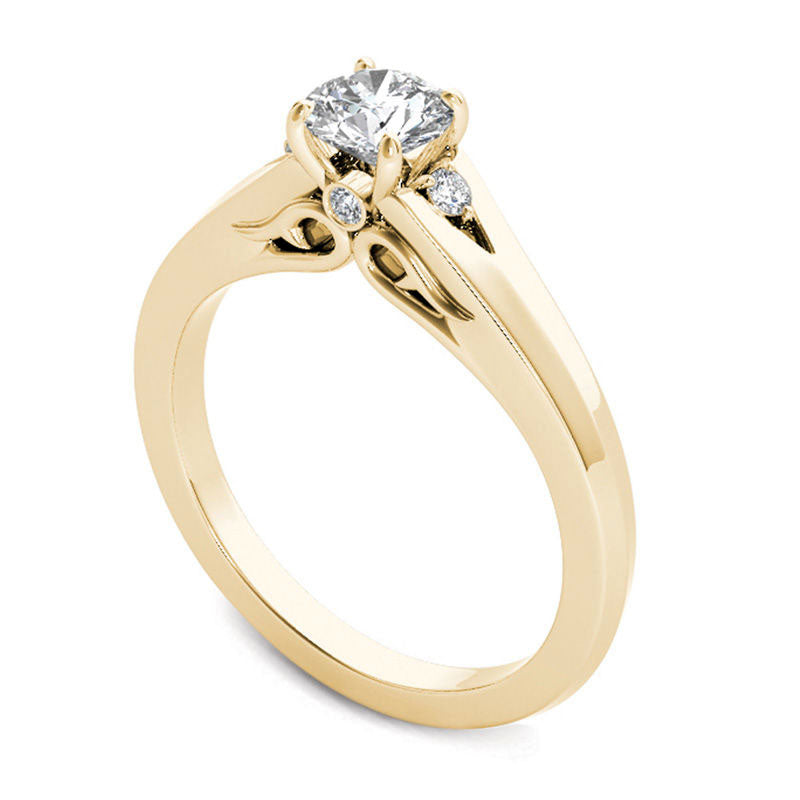 0.50 CT. T.W. Natural Diamond Engagement Ring in Solid 14K Gold