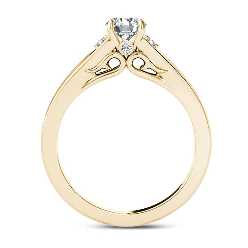 0.50 CT. T.W. Natural Diamond Engagement Ring in Solid 14K Gold