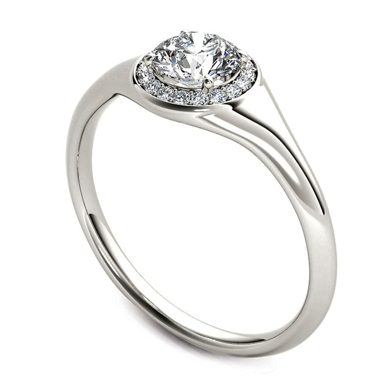 0.50 CT. T.W. Natural Diamond Frame Engagement Ring in Solid 14K White Gold