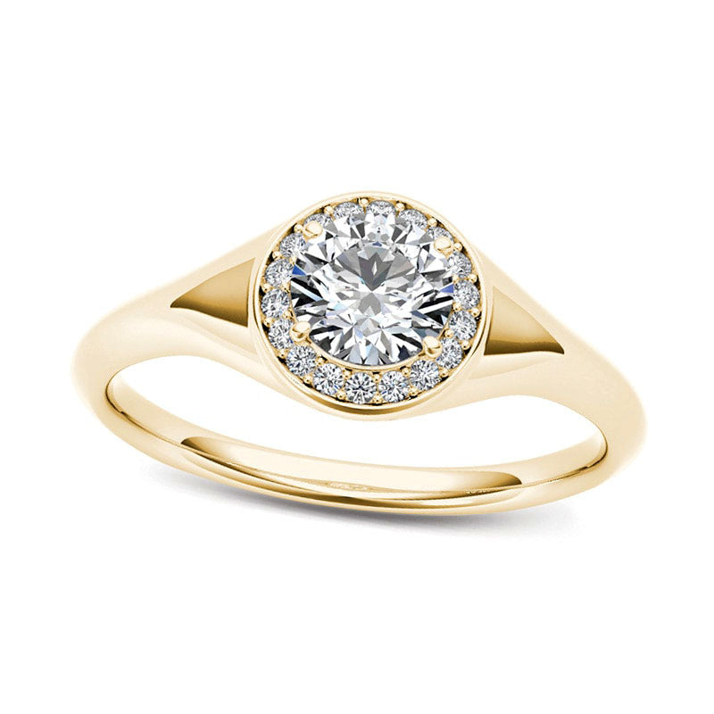 0.50 CT. T.W. Natural Diamond Frame Engagement Ring in Solid 14K Gold