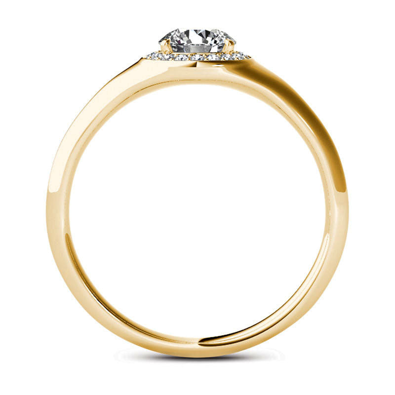 0.50 CT. T.W. Natural Diamond Frame Engagement Ring in Solid 14K Gold