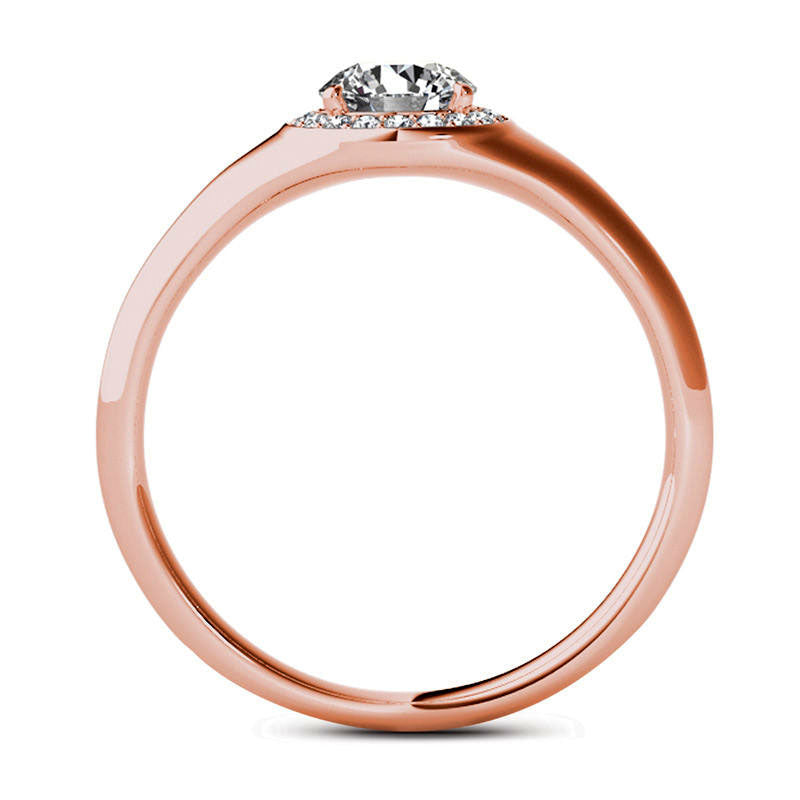 0.50 CT. T.W. Natural Diamond Frame Engagement Ring in Solid 14K Rose Gold