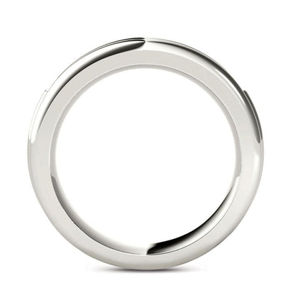 Men's 0.20 CT. T.W. Natural Diamond Groove Wedding Band in Solid 14K White Gold