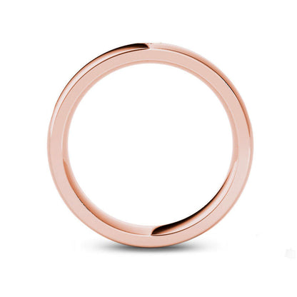 Men's 0.13 CT. T.W. Natural Diamond Five Stone Milgrain Groove Wedding Band in Solid 14K Rose Gold