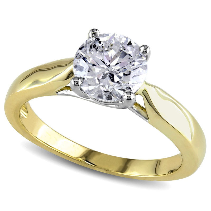 1.5 CT. Natural Clarity Enhanced Diamond Solitaire Engagement Ring in Solid 14K Gold (I/I1)