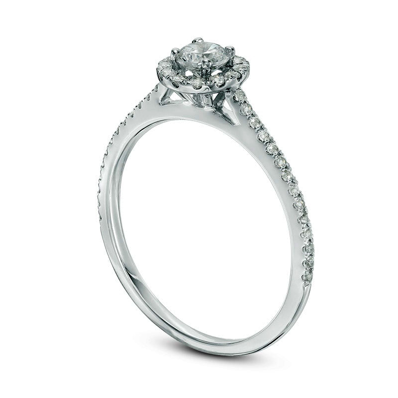 0.50 CT. T.W. Natural Diamond Frame Engagement Ring in Solid 10K White Gold