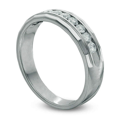 Men's 0.50 CT. T.W. Natural Diamond Wedding Band in Solid 14K White Gold