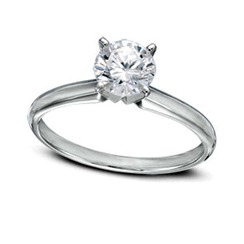 1.0 CT. Natural Clarity Enhanced Diamond Solitaire Engagement Ring in Solid 14K White Gold (I/SI2)