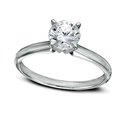 1.5 CT. Natural Clarity Enhanced Diamond Solitaire Engagement Ring in Solid 14K White Gold (I/SI2)