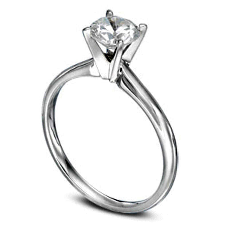2.0 CT. Natural Clarity Enhanced Diamond Solitaire Engagement Ring in Solid 14K White Gold (I/SI2)