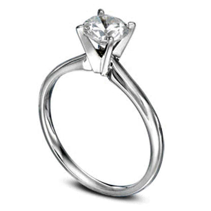 2.0 CT. Natural Clarity Enhanced Diamond Solitaire Engagement Ring in Solid 14K White Gold (I/SI2)