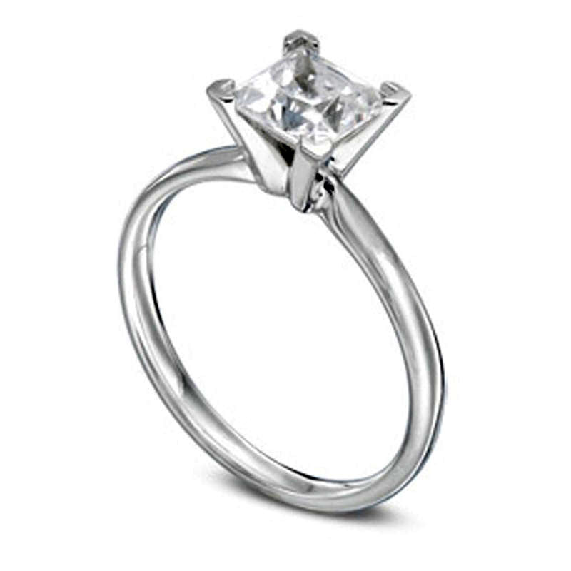 2.0 CT. Princess-Cut Natural Clarity Enhanced Diamond Solitaire Engagement Ring in Solid 14K White Gold (I/SI2)