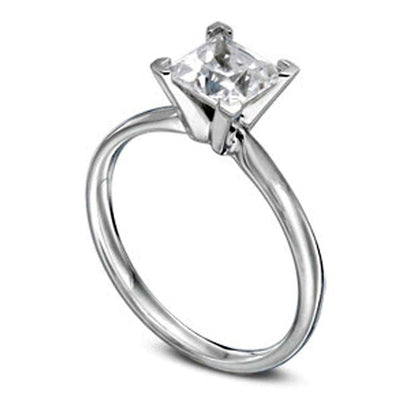 2.0 CT. Princess-Cut Natural Clarity Enhanced Diamond Solitaire Engagement Ring in Solid 14K White Gold (I/SI2)