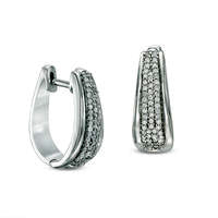 0.33 CT. T.W. Diamond Hoop Earrings with in Sterling Silver